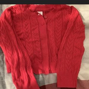 SOLD Baby Gap Crochet Cardigan, Red, Size 3 Years.